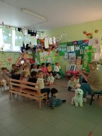 Visite de Blue en classe afin de nous aider à compter - Escargots - septembre 25